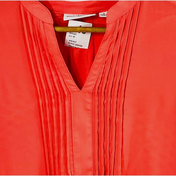 Susan Graver Tunic Top Coral Orange Size 4 New - Picture 5 of 10